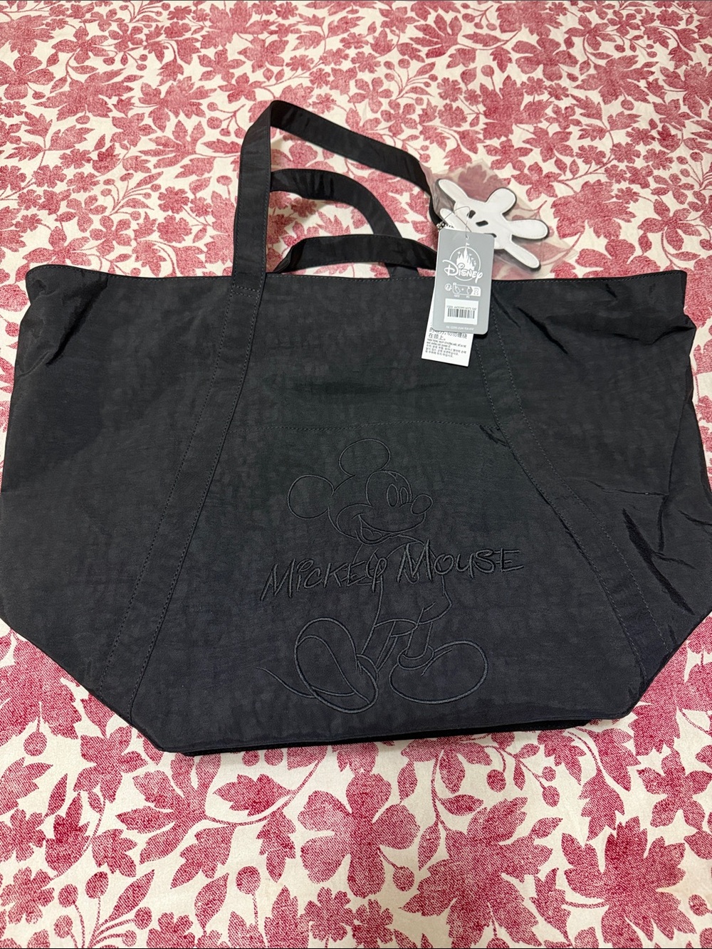 Disney Black Mickey Mouse Embroidered Tote Bag